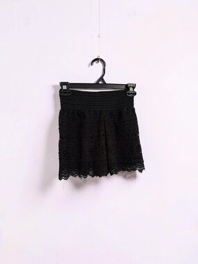 All Black Lace Shorts | Fitted Lace Shorts | Textured Feminine Bottoms